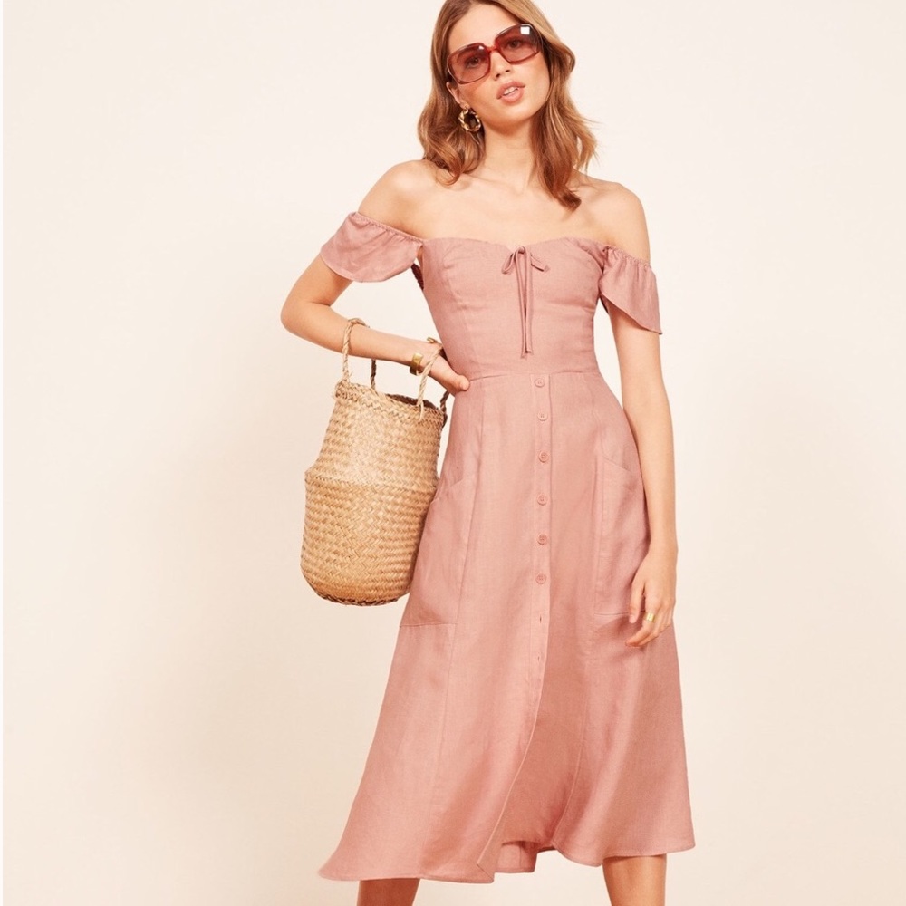Reformation Blush Francis Summer Maxi Long Dress